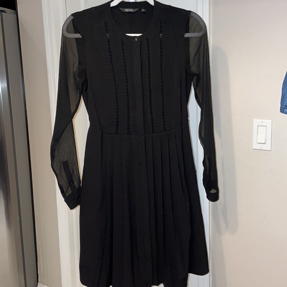 Simply Vera by Vera Wang Black Pleated Dress